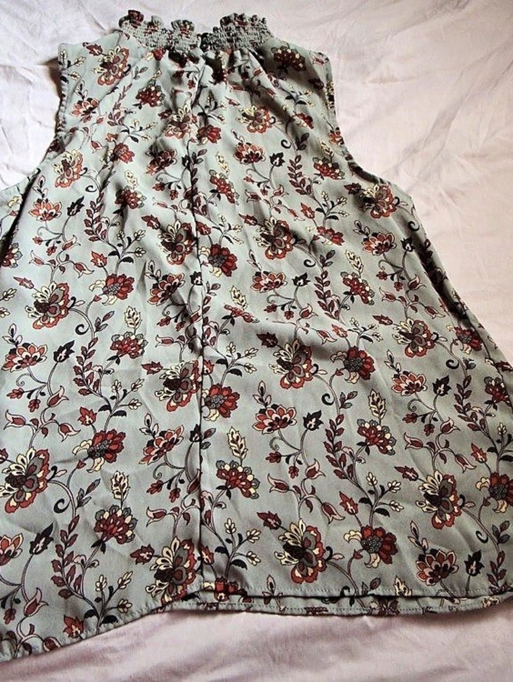 Autumn gray floral blouse